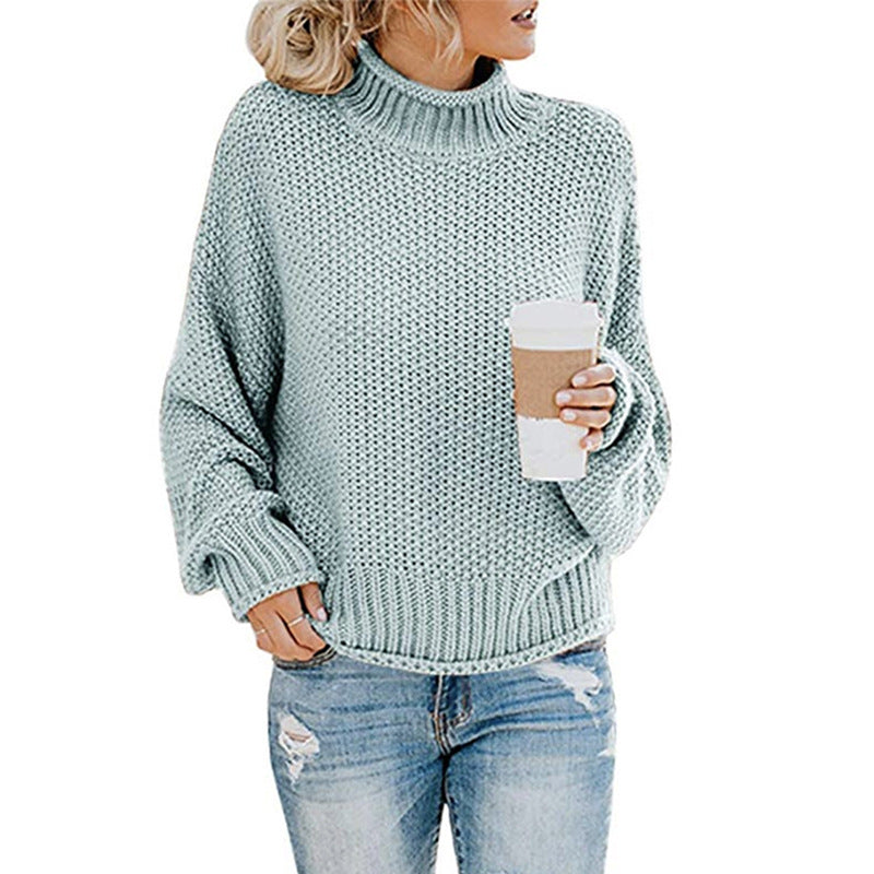 Damen Grobstrickpullover mit Rollkragen und entspannter Passform - J&B - 2 - Atelier-Zofia