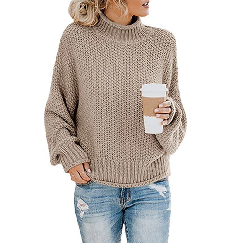 Damen Grobstrickpullover mit Rollkragen und entspannter Passform - J&B - 4 - Atelier-Zofia
