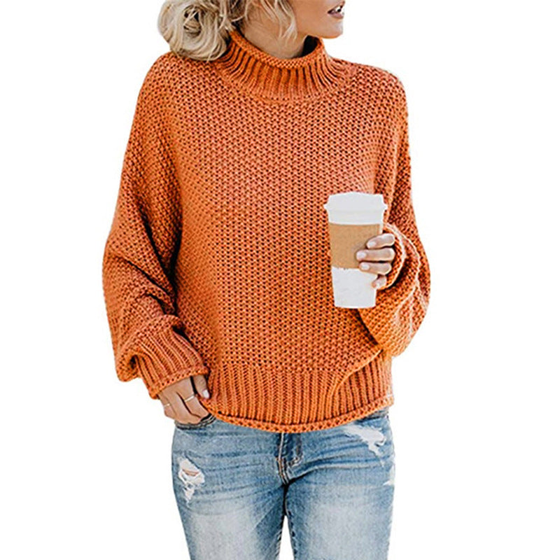 Damen Grobstrickpullover mit Rollkragen und entspannter Passform - J&B - 6 - Atelier-Zofia