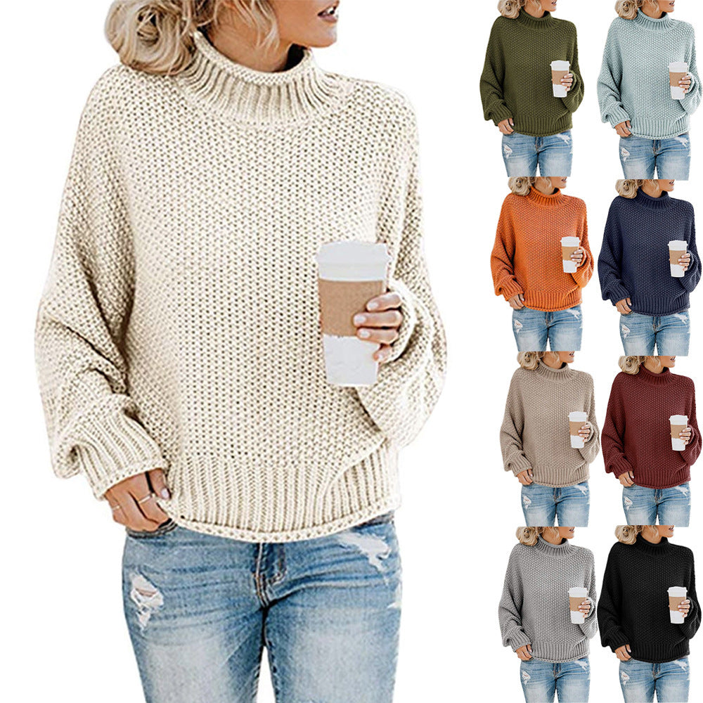 Damen Grobstrickpullover mit Rollkragen und entspannter Passform - J&B - 7 - Atelier-Zofia