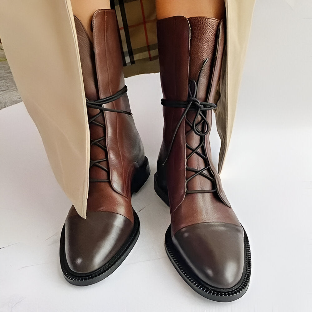 Damen Schnürstiefeletten mit elegantem Glanz - J&B - 3 - Atelier-Zofia