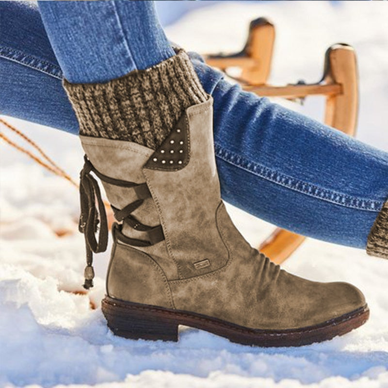 Modische Damen-Stiefeletten mit floralem Muster und eleganten Schnallen - J&B - 7 - Atelier-Zofia