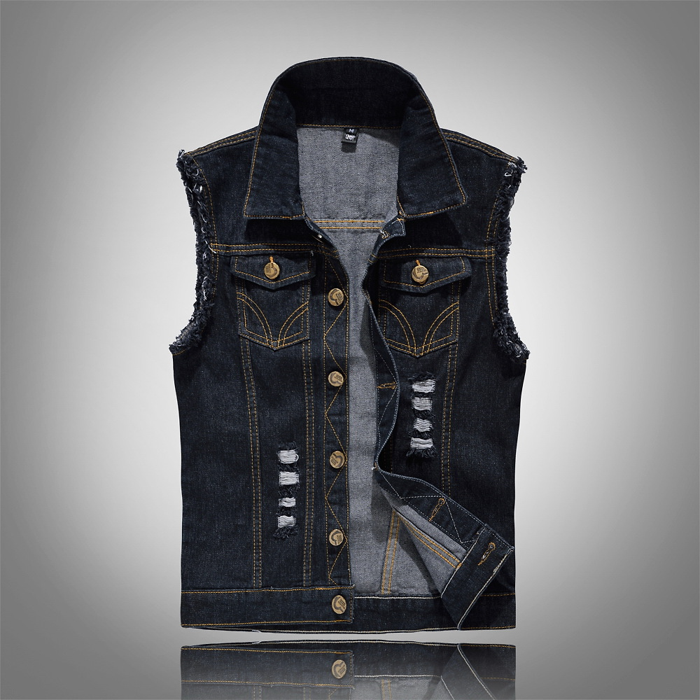 Herren Jeansweste – ärmellos im auffälligen Urban Style – J&B - 4 - Atelier-Zofia