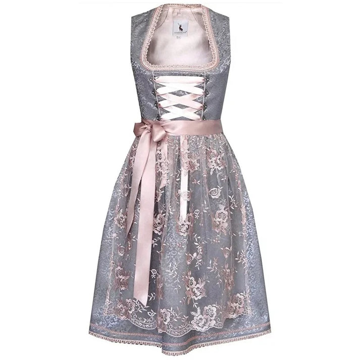 Traditionelles Dirndl für Damen mit elegantem Spitzen-Design und Taillengürtel - J&B - 2 - Atelier-Zofia