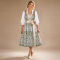Damen Dirndl – Blumenmuster mit Schnürdetails und Taillengürtel von J&B - 4 - Atelier-Zofia