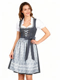 Feminines Dirndl für Damen – Stilvoller Schnitt mit floralen Akzenten und Herz-Ausschnitt - J&B - 1 - Atelier-Zofia
