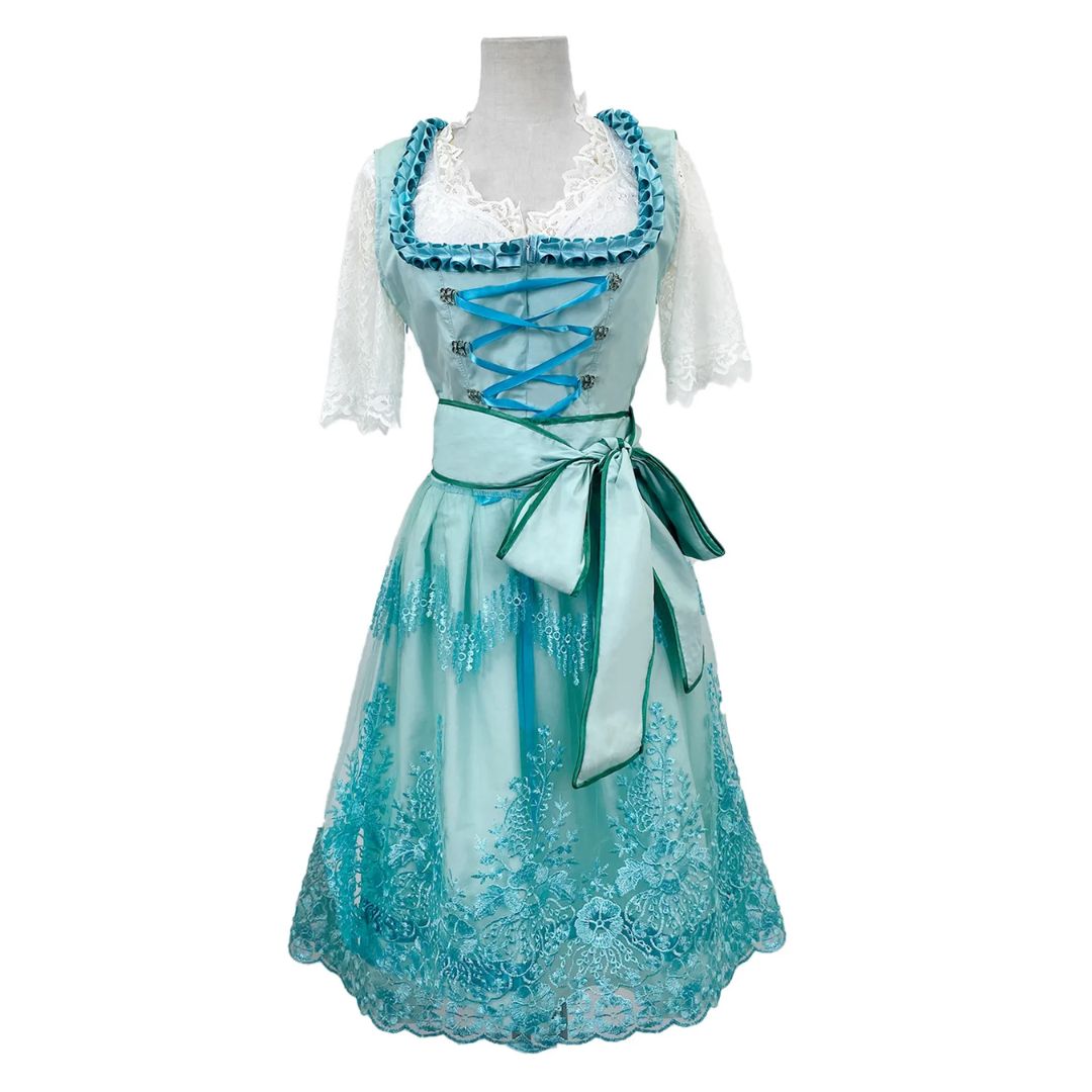 Modisches Dirndl mit Spitzenärmeln und floralen Details - J&B - 4 - Atelier-Zofia