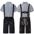 Elegantes Herren Lederhosen-Set mit stilvollem Hemd und feiner Stickerei - J&B - 6 - Atelier-Zofia