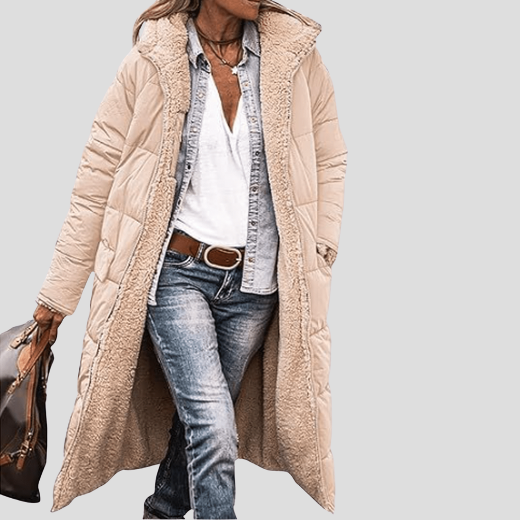 Stylischer Damen-Wintermantel mit umkehrbarem Design und weichem Teddy-Futter - J&B - 6 - Atelier-Zofia