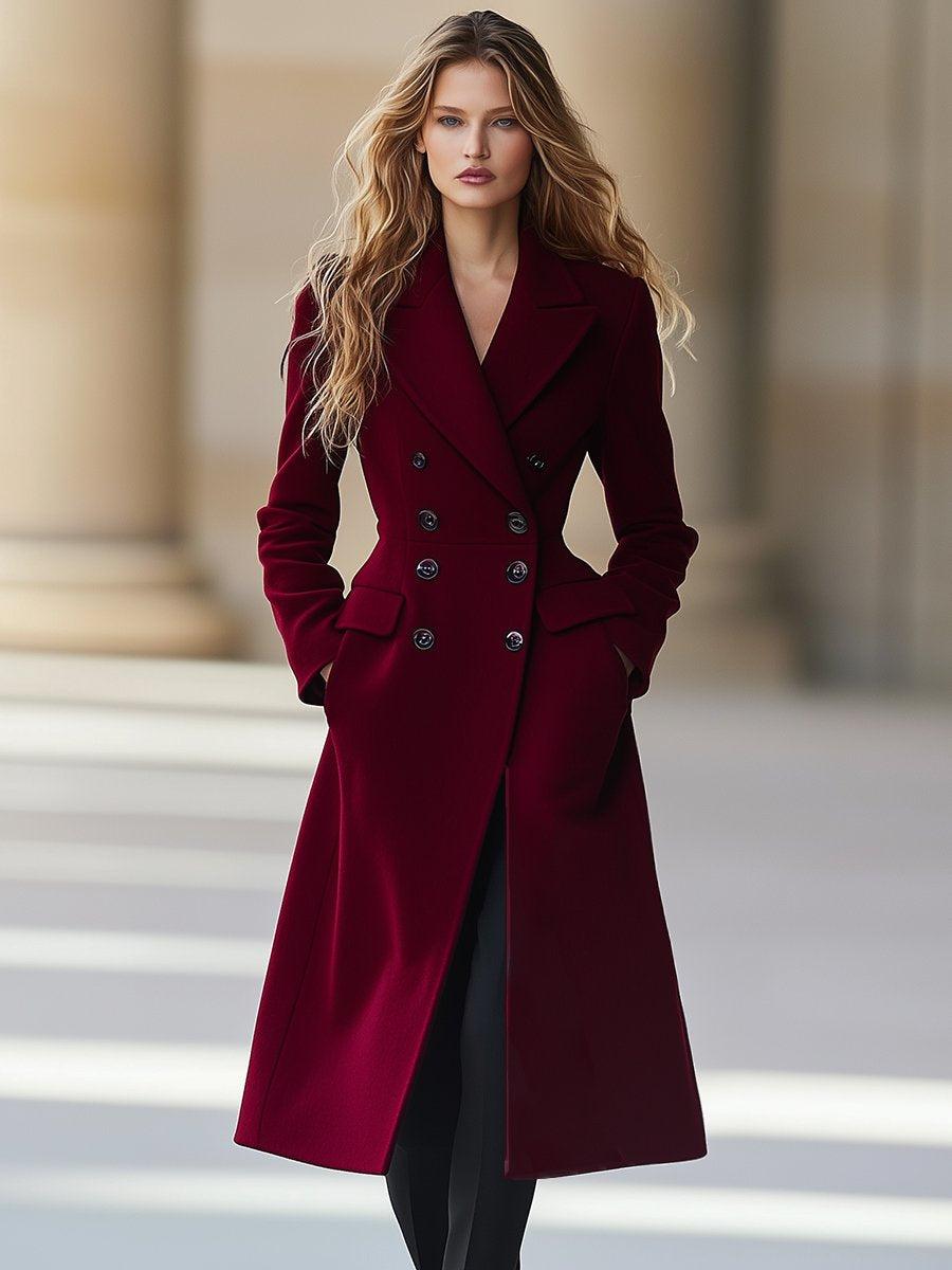 Klassischer Damen-Wintermantel mit elegantem Zweireiher-Design - J&B - 2 - Atelier-Zofia