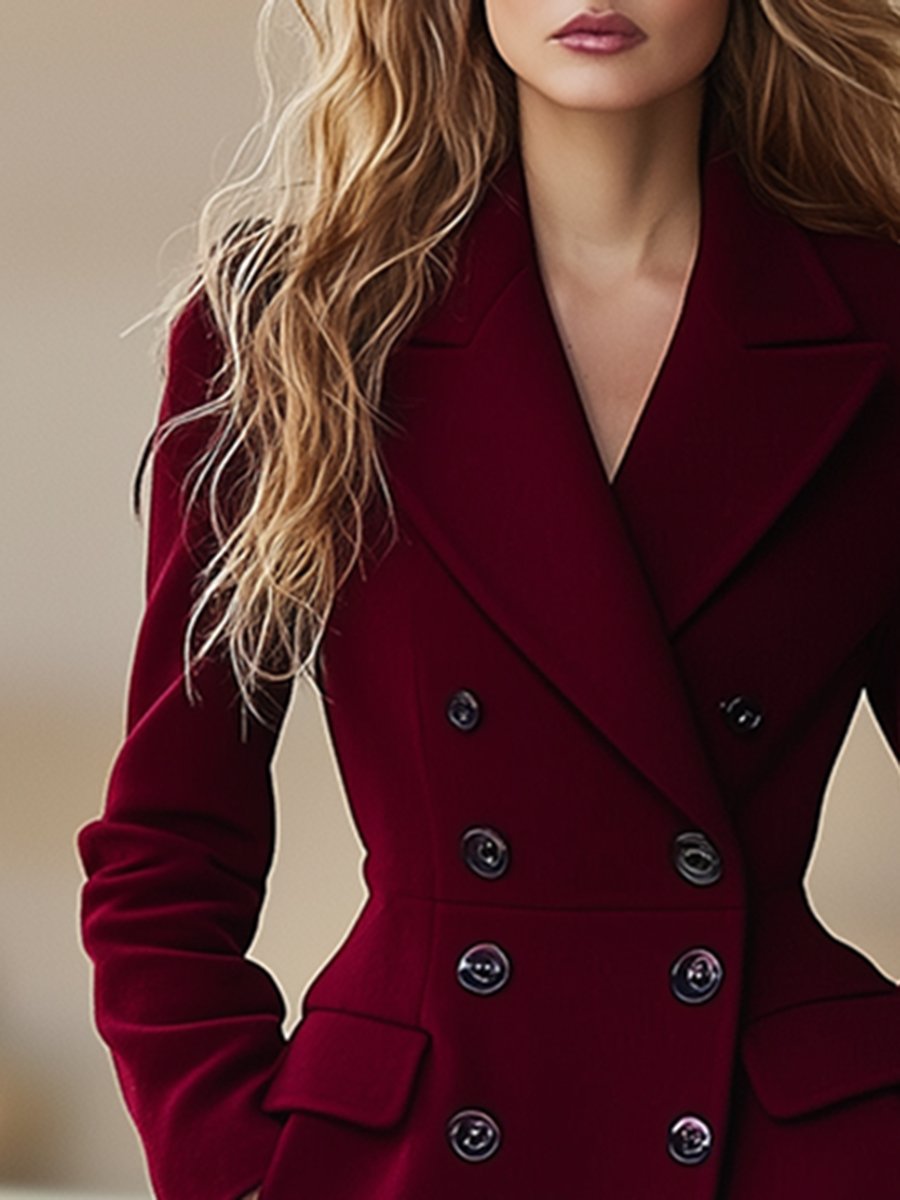 Klassischer Damen-Wintermantel mit elegantem Zweireiher-Design - J&B - 3 - Atelier-Zofia