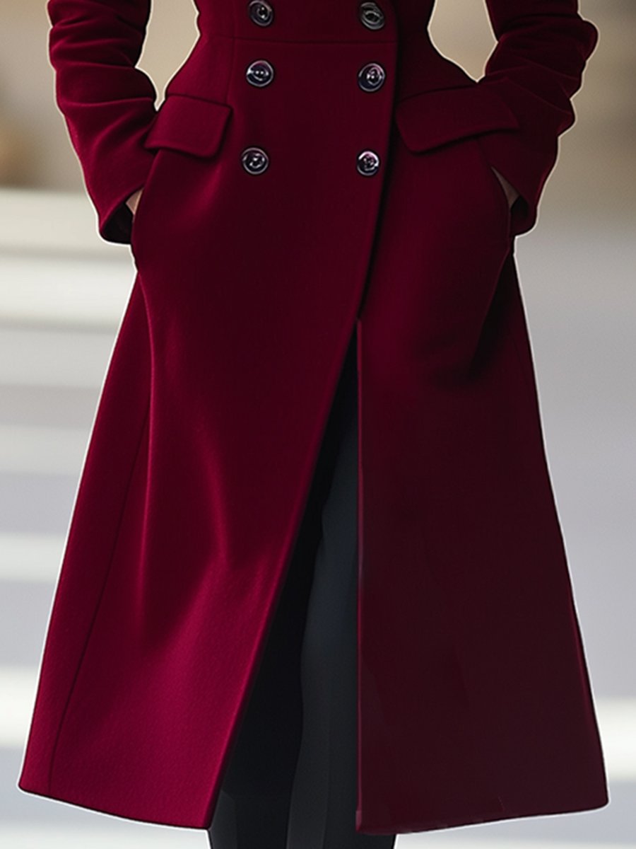 Klassischer Damen-Wintermantel mit elegantem Zweireiher-Design - J&B - 4 - Atelier-Zofia