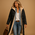 Eleganter Damen Wintermantel mit Kapuze und gemütlichem Innenfutter - J&B - 1 - Atelier-Zofia