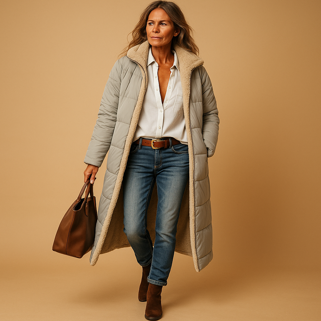 Eleganter Damen Wintermantel mit Kapuze und gemütlichem Innenfutter - J&B - 4 - Atelier-Zofia