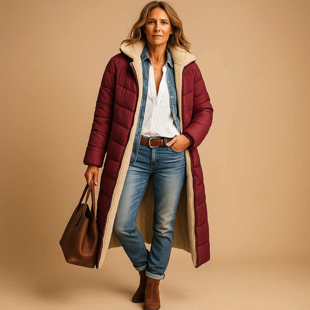Eleganter Damen Wintermantel mit Kapuze und gemütlichem Innenfutter - J&B - 6 - Atelier-Zofia