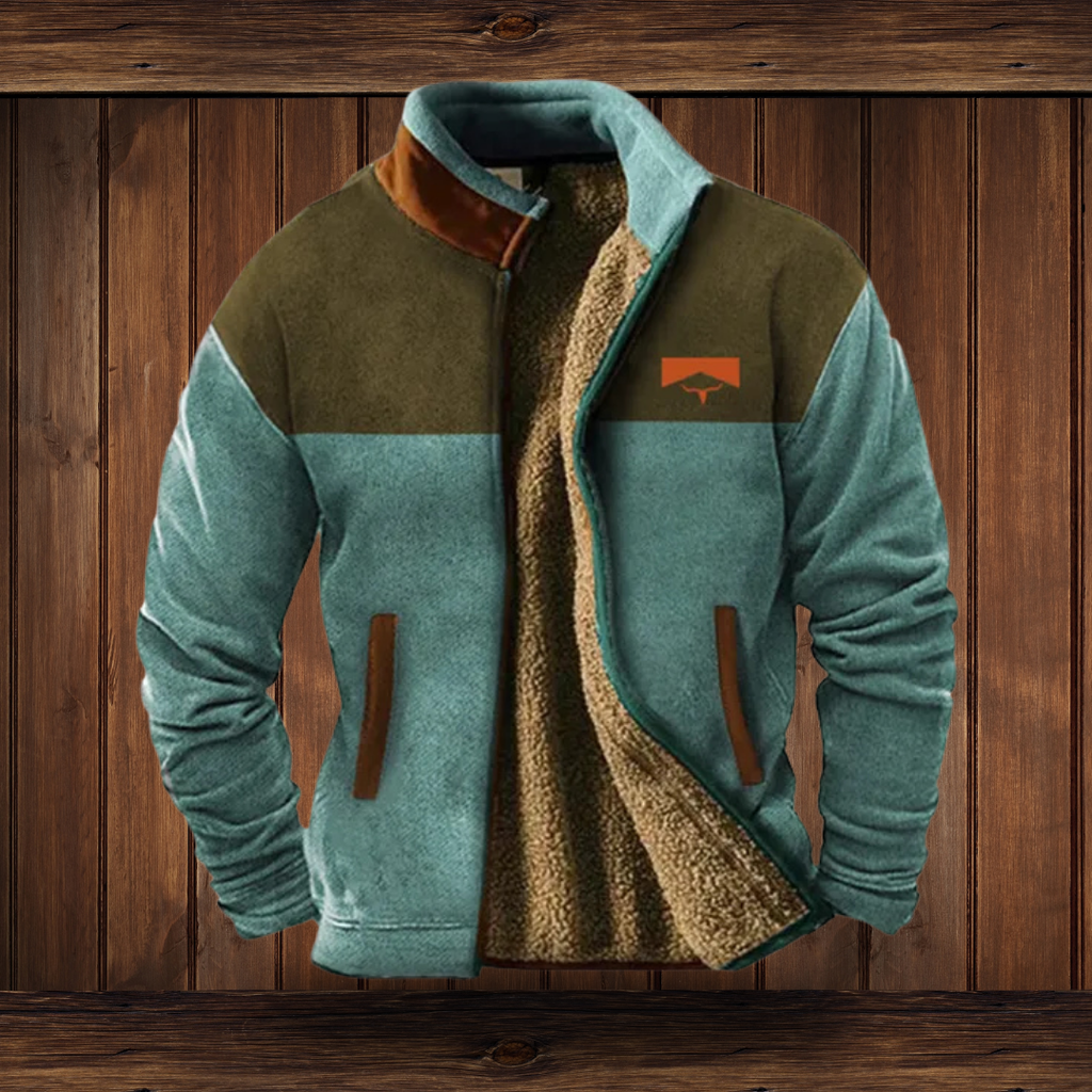 Herren-Fleece-Weste mit Kapuze und praktischen Taschen im angesagten Colorblock-Stil - J&B - 5 - Atelier-Zofia