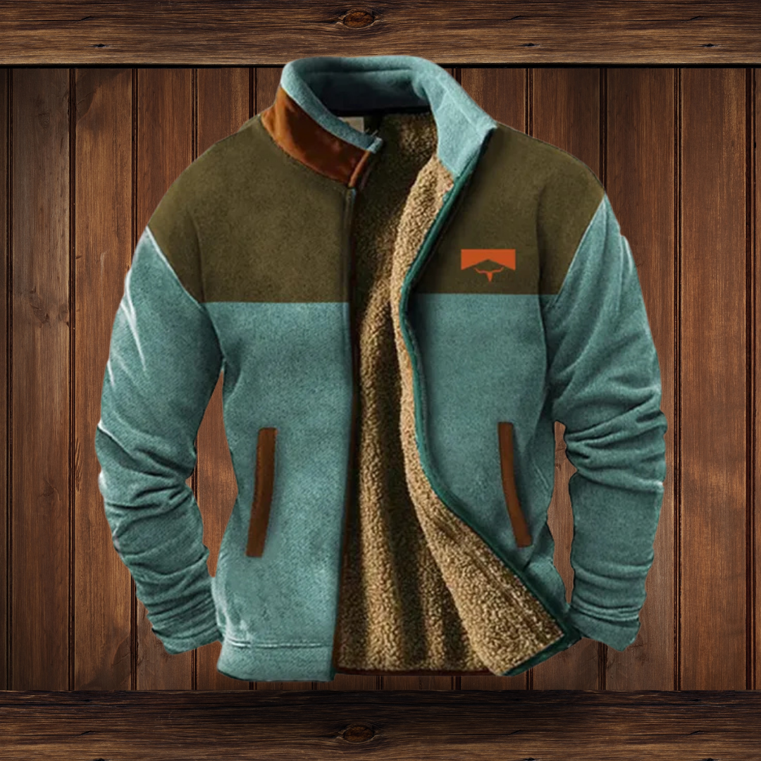 Herren-Fleece-Weste mit Kapuze und praktischen Taschen im angesagten Colorblock-Stil - J&B - 5 - Atelier-Zofia