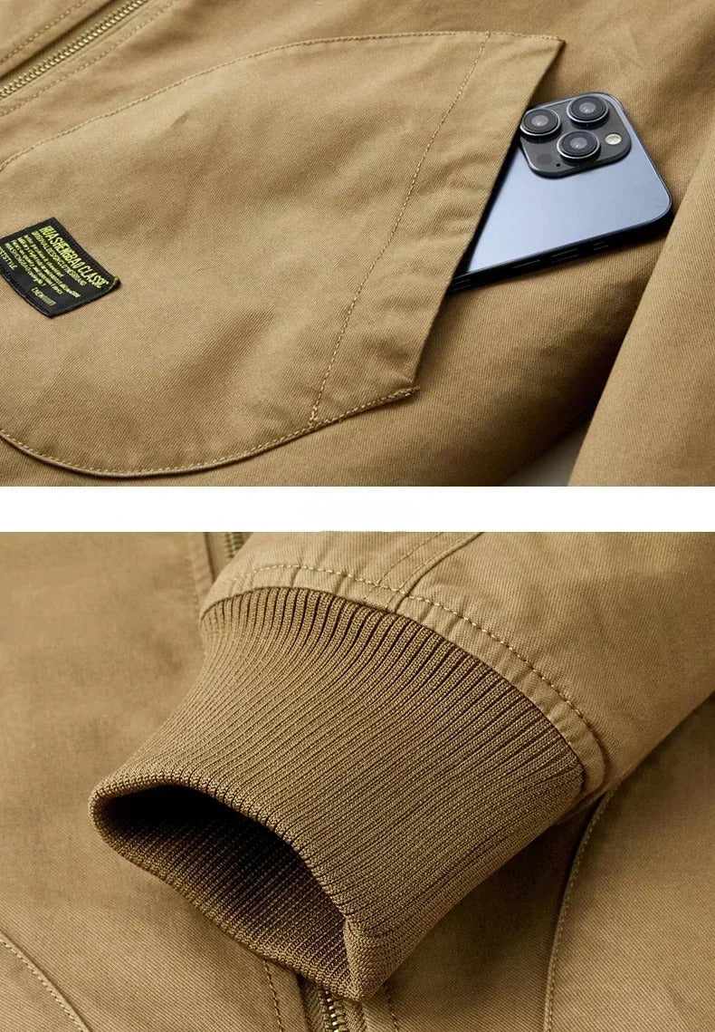 Bomberjacke für Herren, mit Sherpa-Futter und Reißverschluss - 5 - Jasminaboutique.com