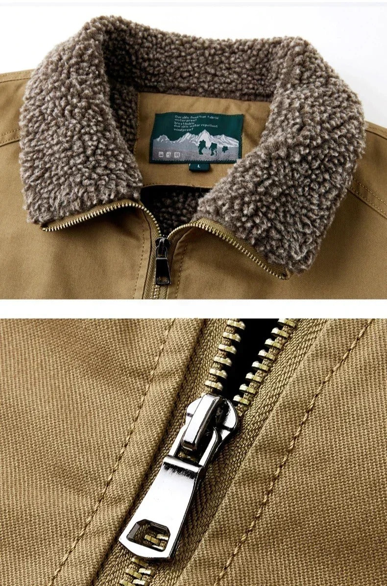 Herren Bomberjacke mit warmem Sherpa-Futter und praktischem Reißverschluss - J&B - 6 - Atelier-Zofia