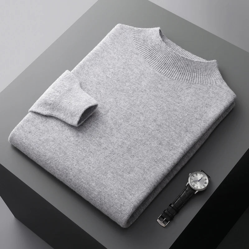 Modischer Herrenpullover – Komfortabler Soft-Touch mit Rippkragen - J&B - 2 - Atelier-Zofia
