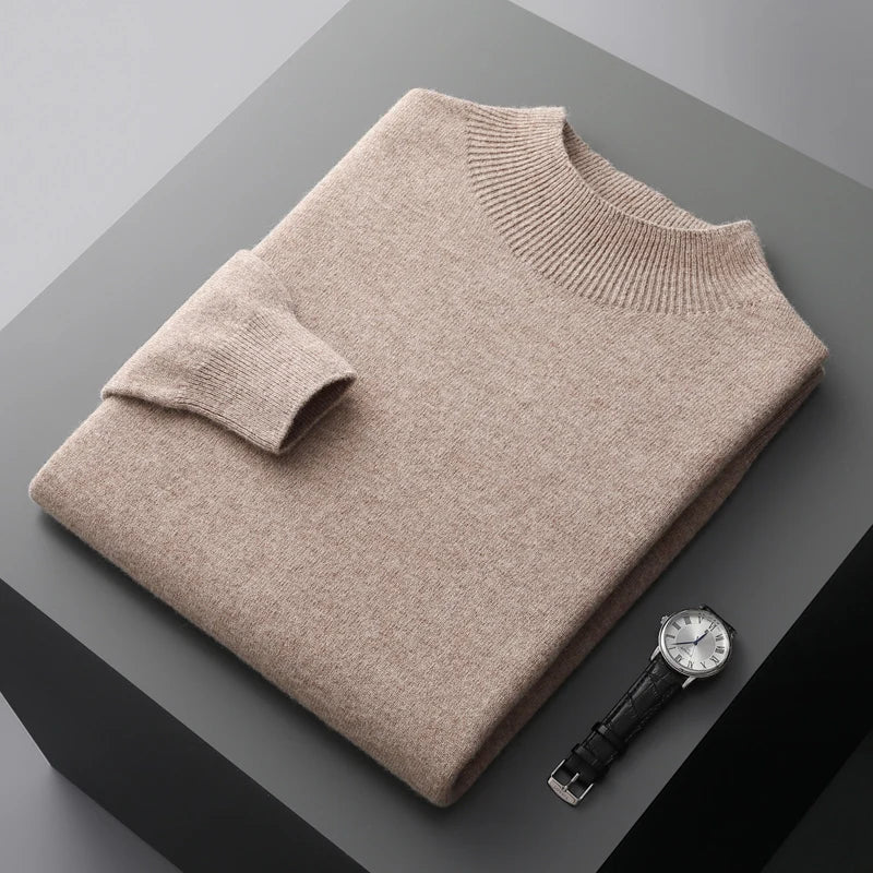 Modischer Herrenpullover – Komfortabler Soft-Touch mit Rippkragen - J&B - 4 - Atelier-Zofia