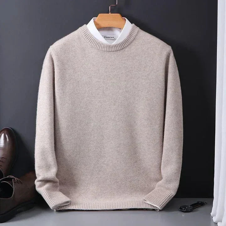Eleganter Herrenpullover aus feinstem Kaschmir mit Rundhalsausschnitt - J&B - 1 - Atelier-Zofia