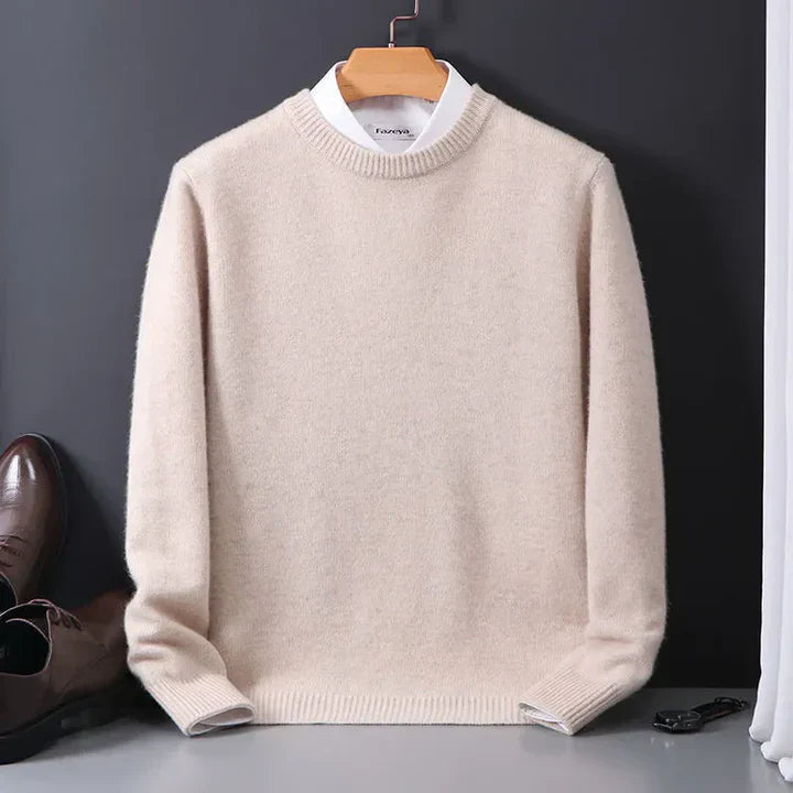 Eleganter Herrenpullover aus feinstem Kaschmir mit Rundhalsausschnitt - J&B - 2 - Atelier-Zofia