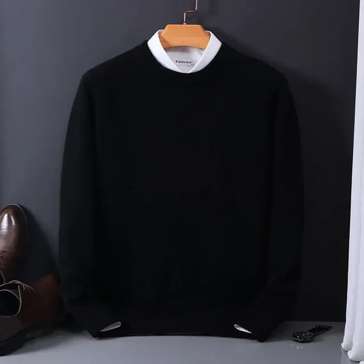 Eleganter Herrenpullover aus feinstem Kaschmir mit Rundhalsausschnitt - J&B - 6 - Atelier-Zofia