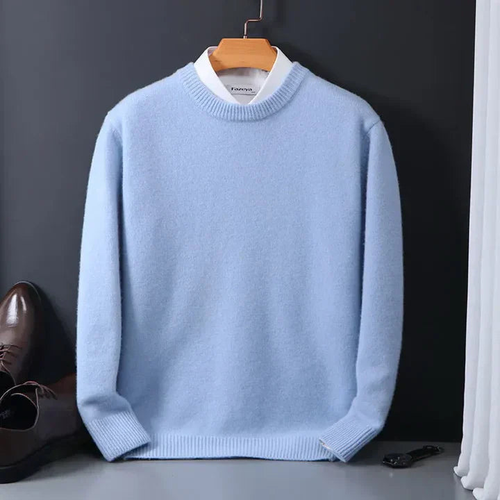 Eleganter Herrenpullover aus feinstem Kaschmir mit Rundhalsausschnitt - J&B - 7 - Atelier-Zofia