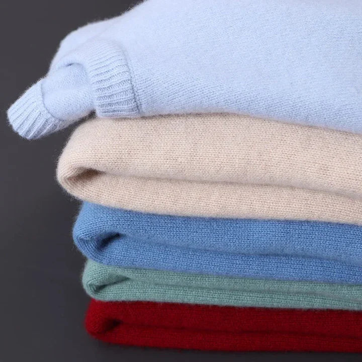 Eleganter Herrenpullover aus feinstem Kaschmir mit Rundhalsausschnitt - J&B - 9 - Atelier-Zofia