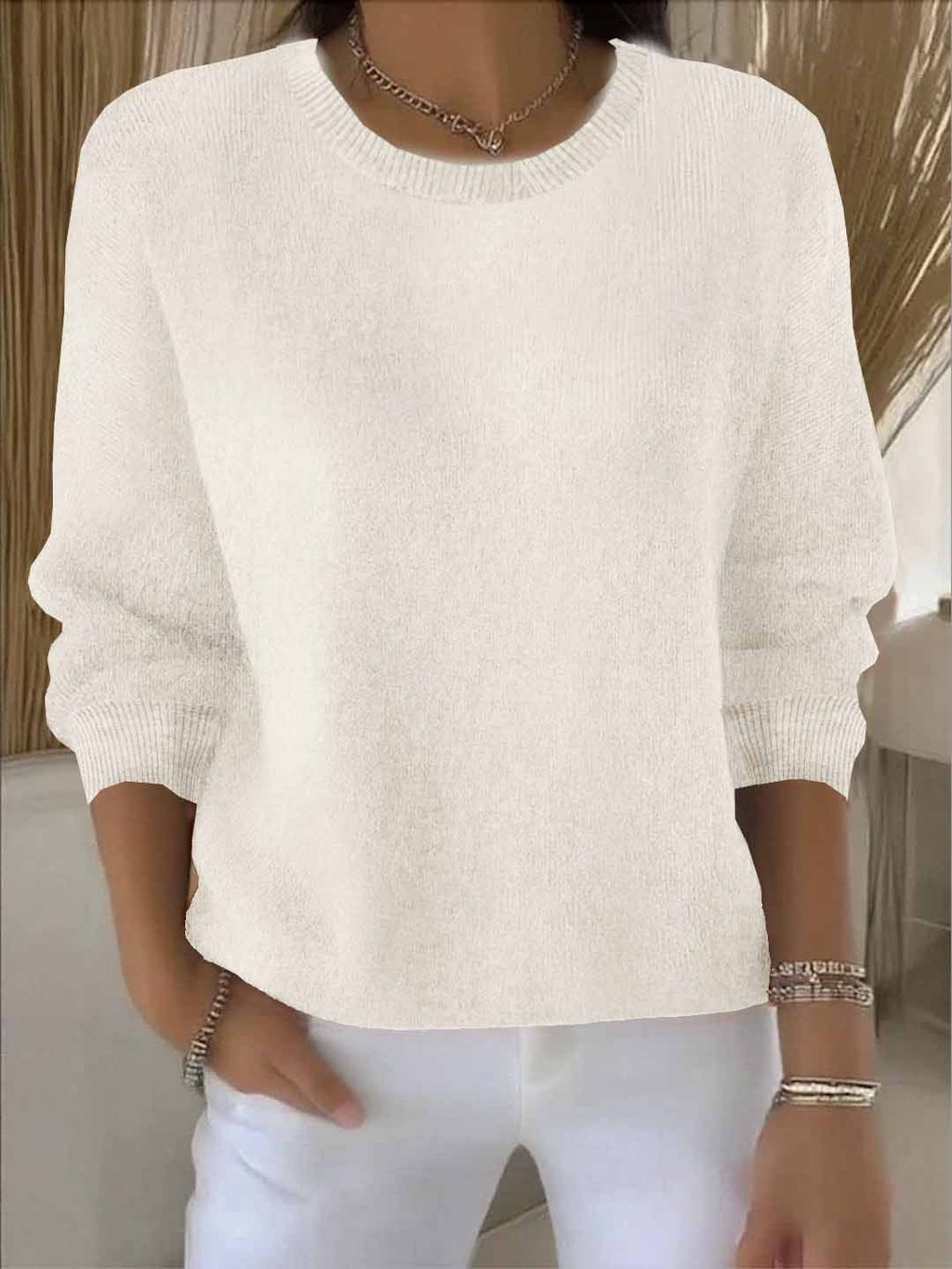 Bequemer Damenpullover – Softes Strickdesign mit lässiger Passform – J&B - 7 - Atelier-Zofia