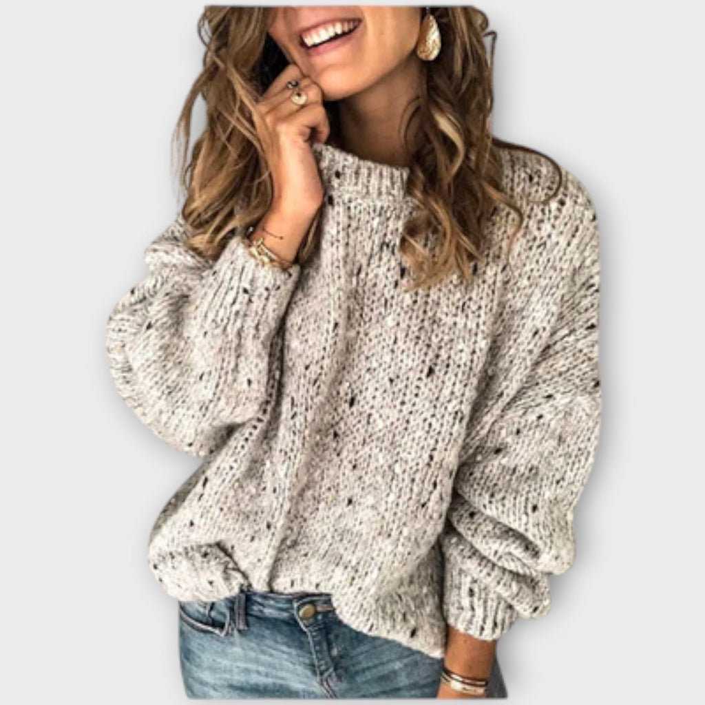 Eleganter Damenpullover mit bequemer Passform und strukturierter Textur - J&B - 1 - Atelier-Zofia