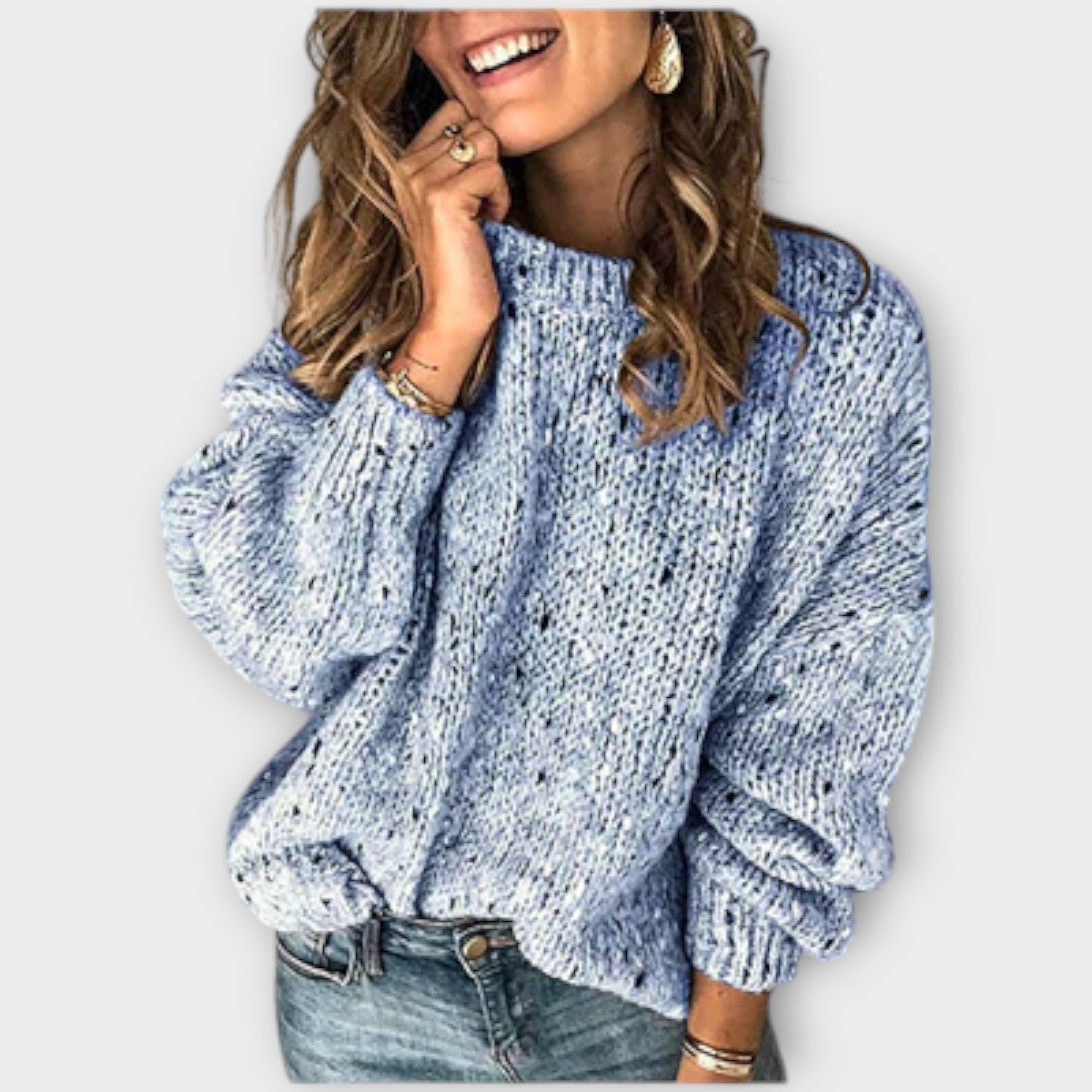 Eleganter Damenpullover mit bequemer Passform und strukturierter Textur - J&B - 2 - Atelier-Zofia
