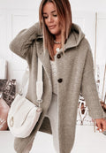 Damen Kapuzen-Strickjacke im Oversize-Stil mit strukturierten Details - J&B - 5 - Atelier-Zofia