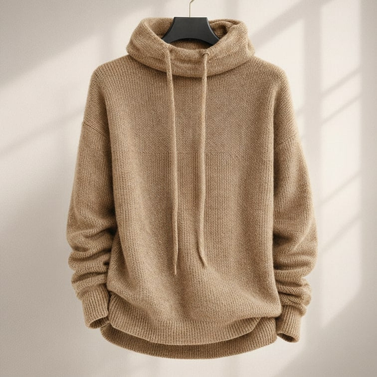 Modischer Damen-Hoodie mit lässigem Schnitt, Wasserfallkragen und strukturierten Details - J&B - 3 - Atelier-Zofia