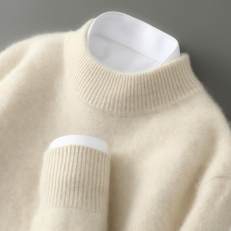 Kaschmir Damenpullover mit Rundhalsausschnitt und langen Ärmeln - J&B - 1 - Atelier-Zofia