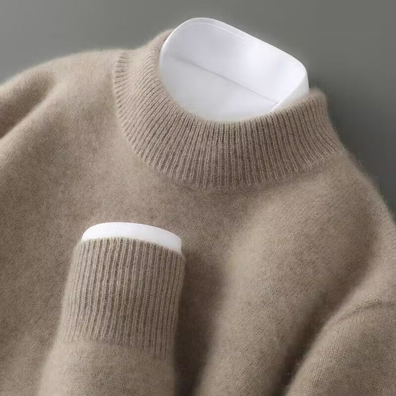 Kaschmir Damenpullover mit Rundhalsausschnitt und langen Ärmeln - J&B - 2 - Atelier-Zofia