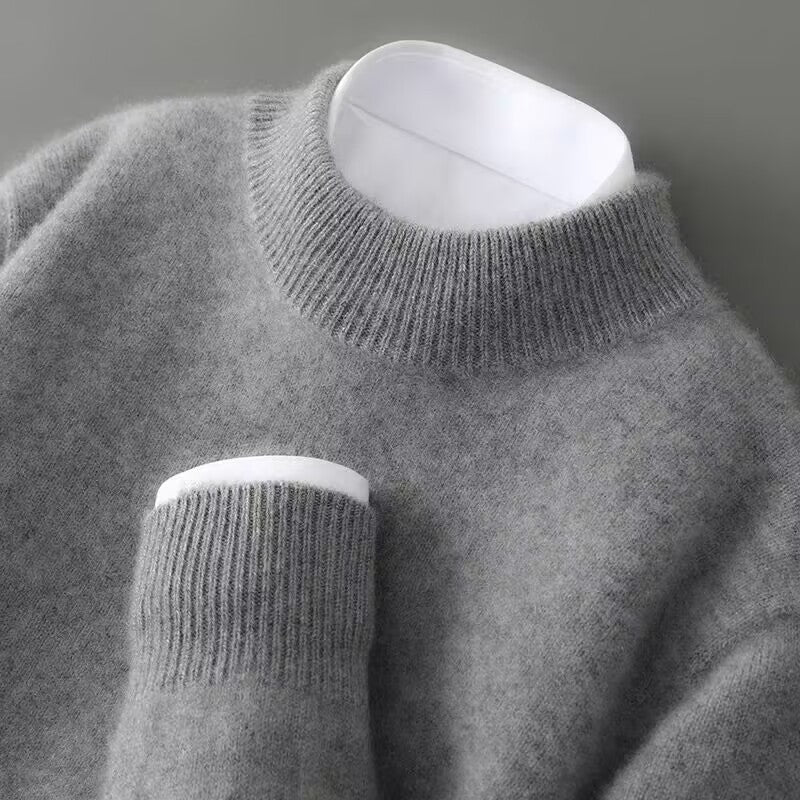 Kaschmir Damenpullover mit Rundhalsausschnitt und langen Ärmeln - J&B - 5 - Atelier-Zofia