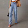 Figurschmeichelnde Damenjeans mit weitem Bein und hoher Taille - J&B - 1 - Atelier-Zofia