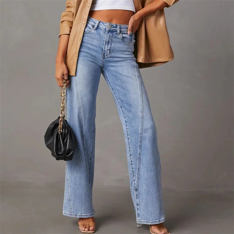Damen Jeans mit hohem Bund und ausgestelltem Bein - J&B - 4 - Atelier-Zofia