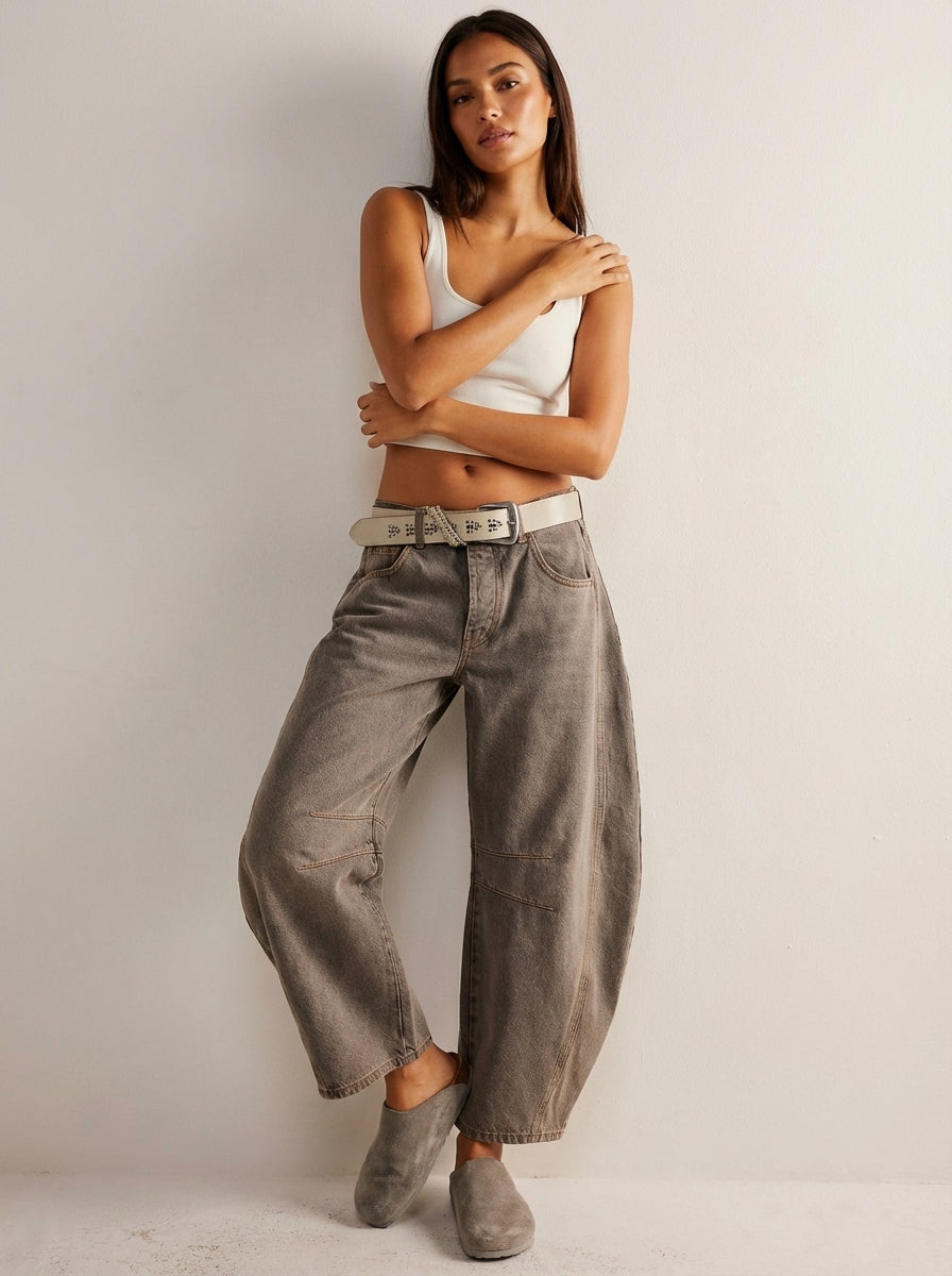 Weit geschnittene Damenhose mit hoher Taille und entspannter Passform - J&B - 7 - Atelier-Zofia