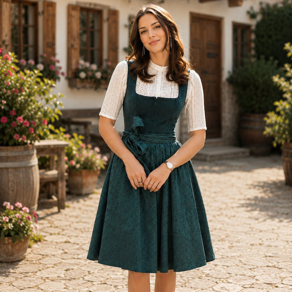 Stilvolles Midi-Kleid für Damen – Elegante Silhouette mit charmanten Details - J&B - 1 - Atelier-Zofia