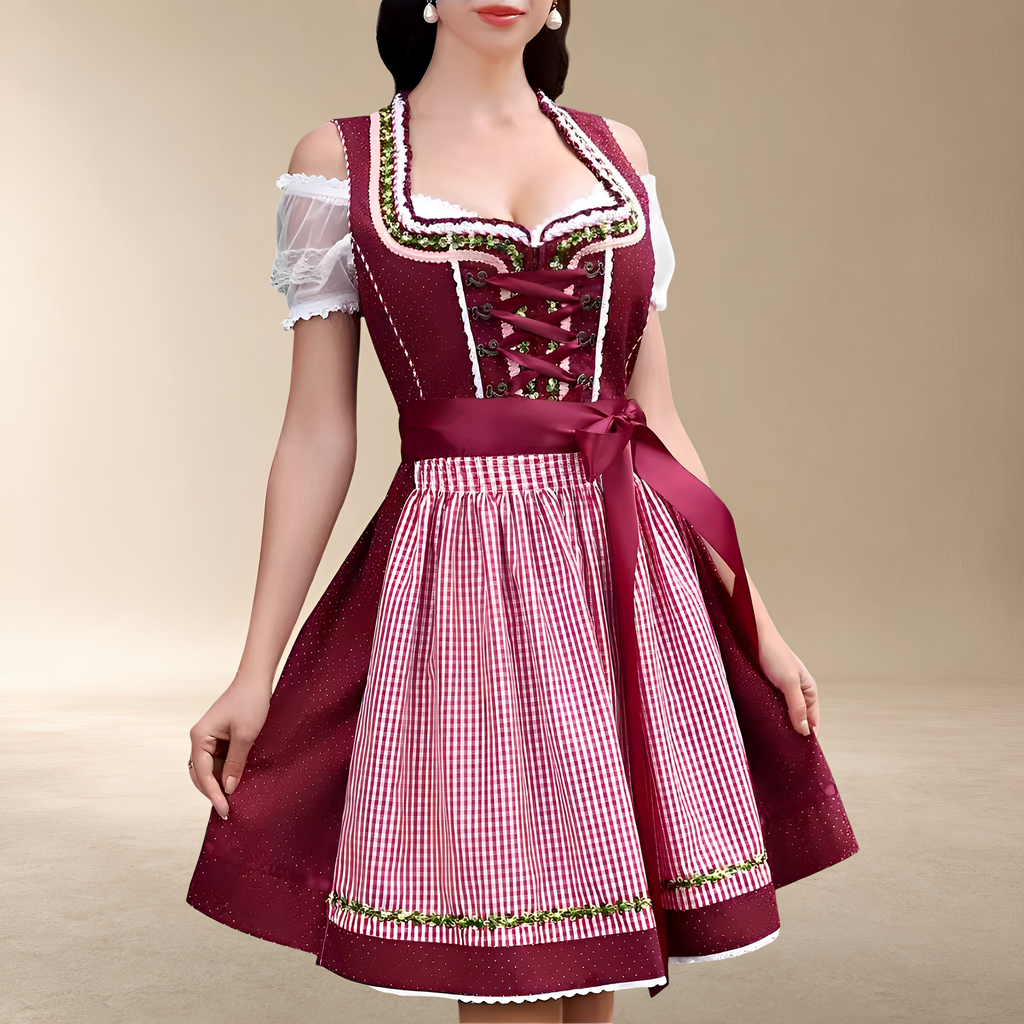 Charmantes Mini-Dirndl-Kleid für Damen mit schulterfreien Ärmeln - J&B - 6 - Atelier-Zofia