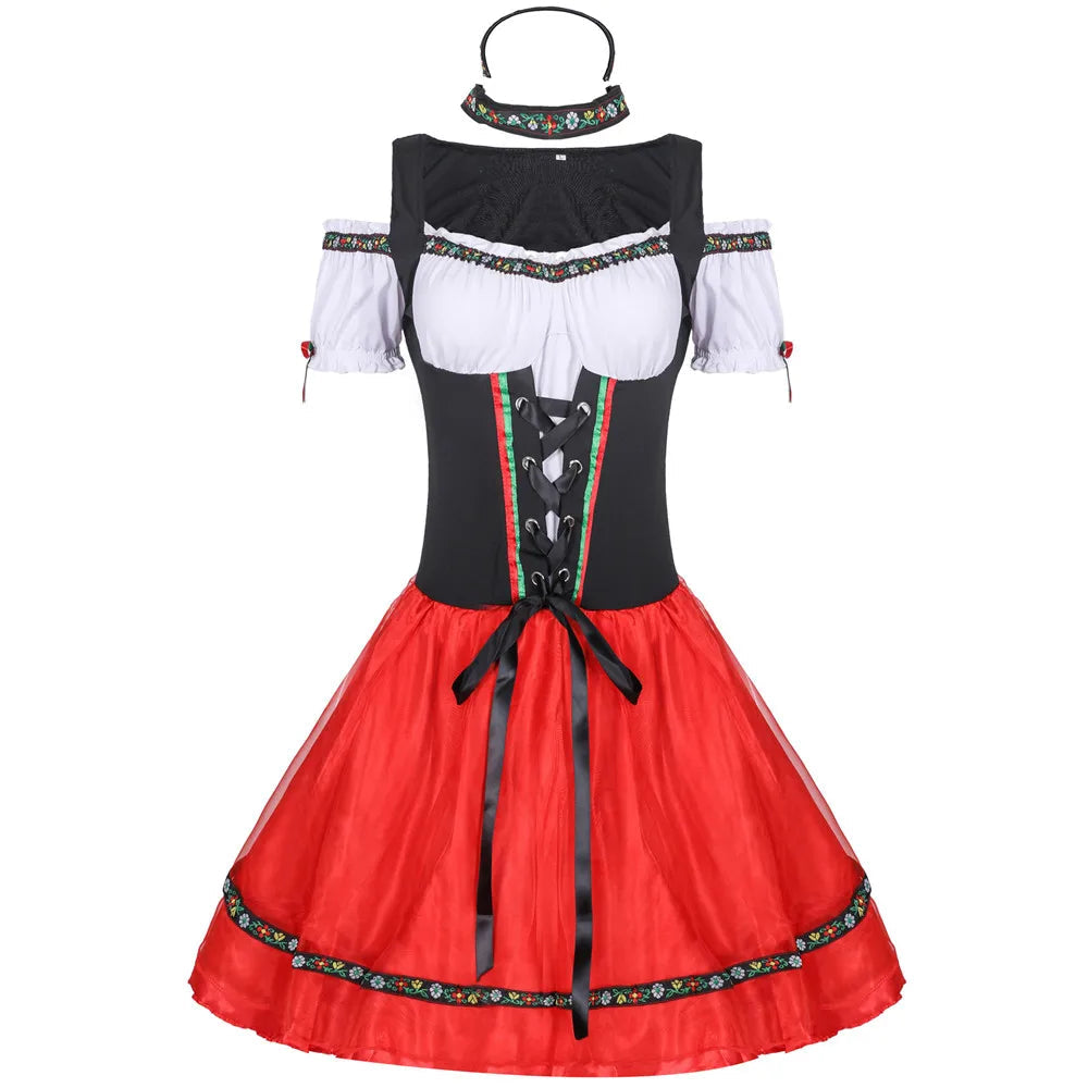 Traditionelles Damen-Dirndl für Oktoberfest – Charmanter Schnitt mit Schnüroptik - J&B - 2 - Atelier-Zofia