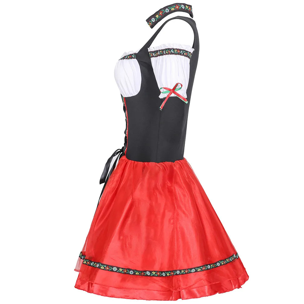Traditionelles Damen-Dirndl für Oktoberfest – Charmanter Schnitt mit Schnüroptik - J&B - 3 - Atelier-Zofia
