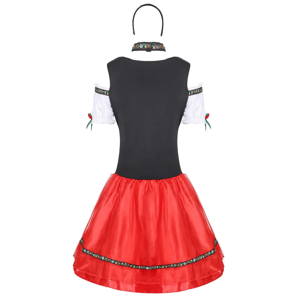 Traditionelles Damen-Dirndl für Oktoberfest – Charmanter Schnitt mit Schnüroptik - J&B - 4 - Atelier-Zofia