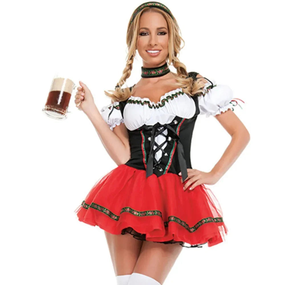 Traditionelles Damen-Dirndl für Oktoberfest – Charmanter Schnitt mit Schnüroptik - J&B - 5 - Atelier-Zofia
