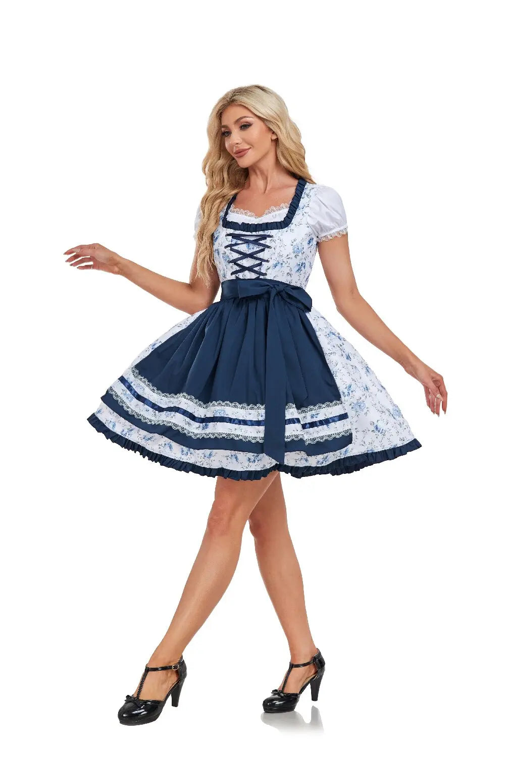 Traditionelles Dirndl für Damen mit floralem Design - J&B - 1 - Atelier-Zofia