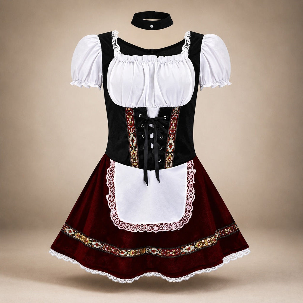 Feminin geschnittenes Dirndl mit Puffärmeln für Damen - J&B - 5 - Atelier-Zofia