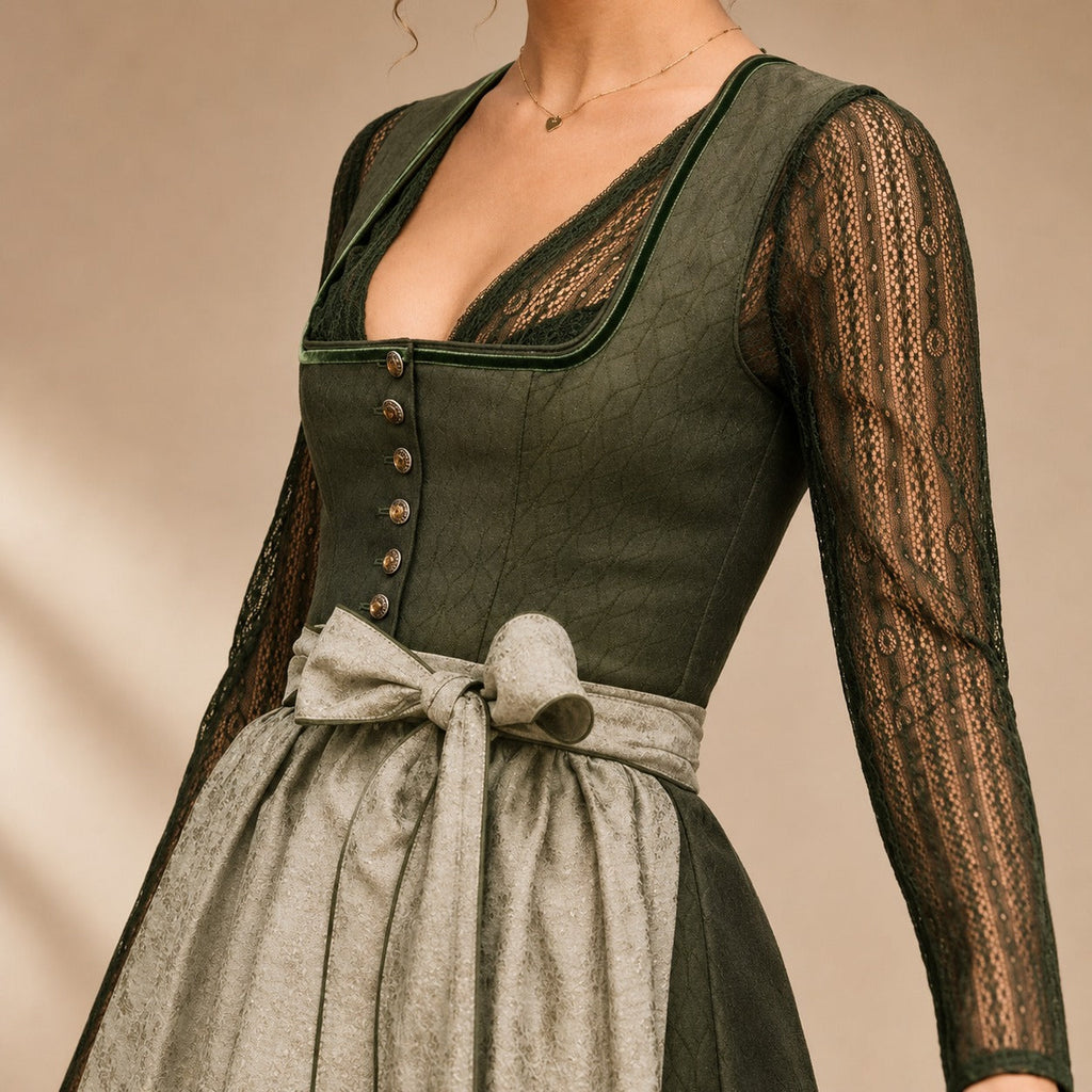 Damenkleid im traditionellen Oktoberfest-Stil mit verspielter Schleife - 8 - Atelier-Zofia